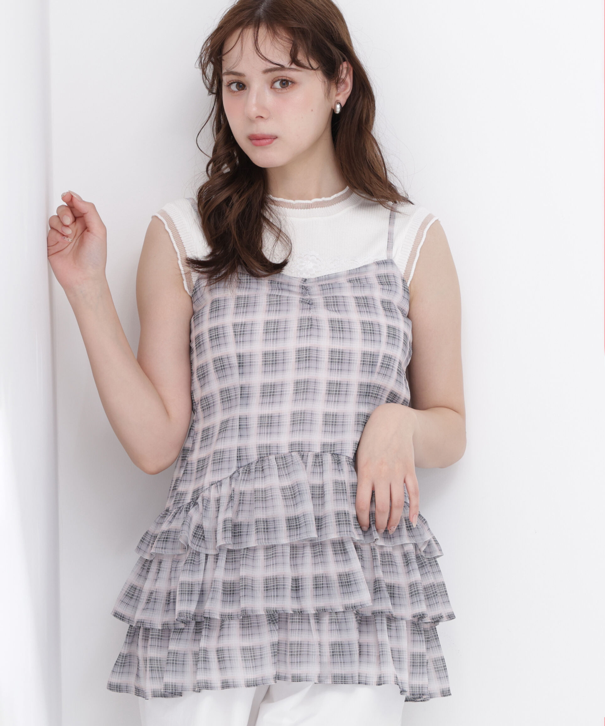 PROPORTION BODY DRESSING「＜青島心さんコラボ＞チェックチュニック」|シャツ・ブラウス|