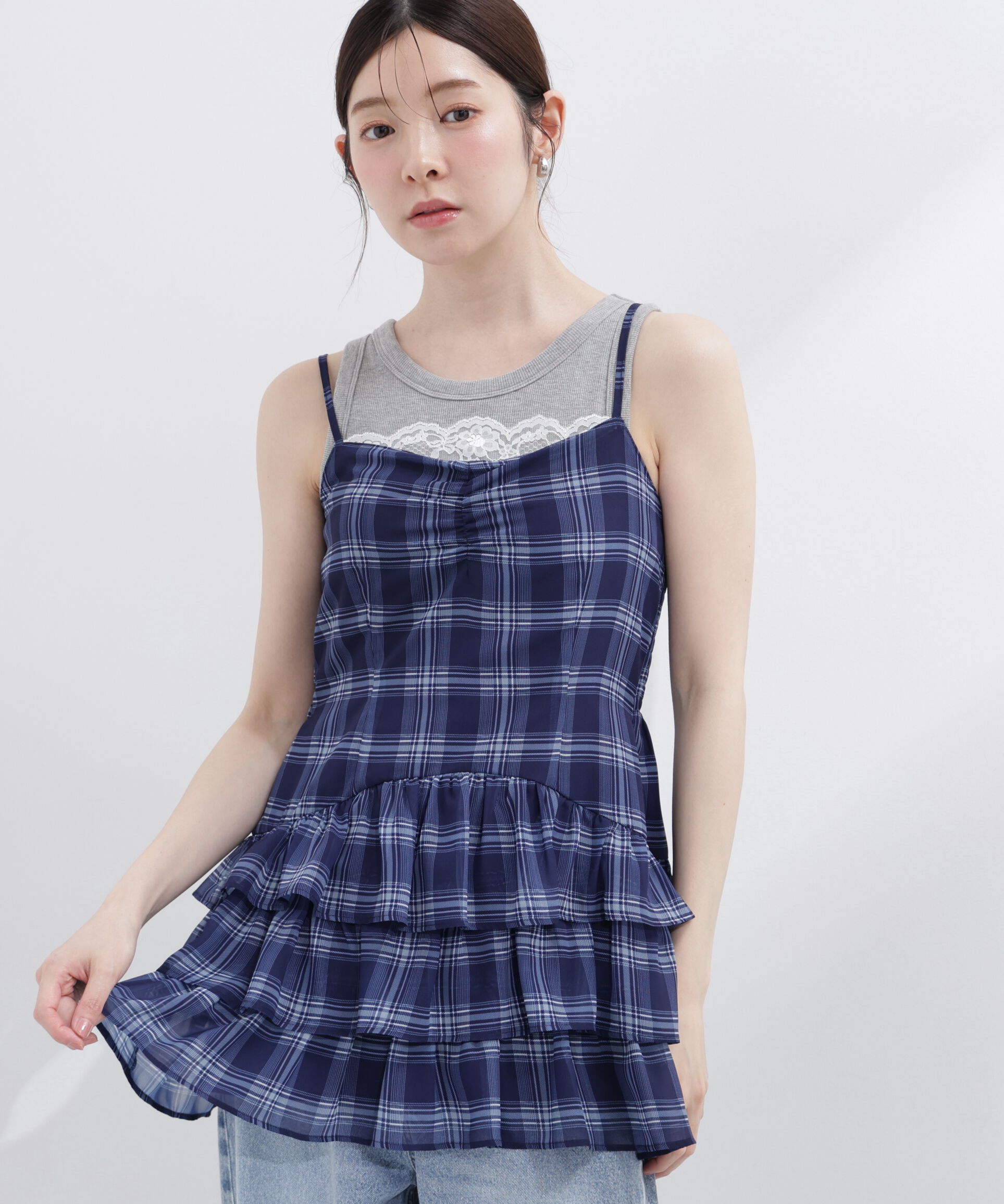 PROPORTION BODY DRESSING「＜青島心さんコラボ＞チェックチュニック」|シャツ・ブラウス|