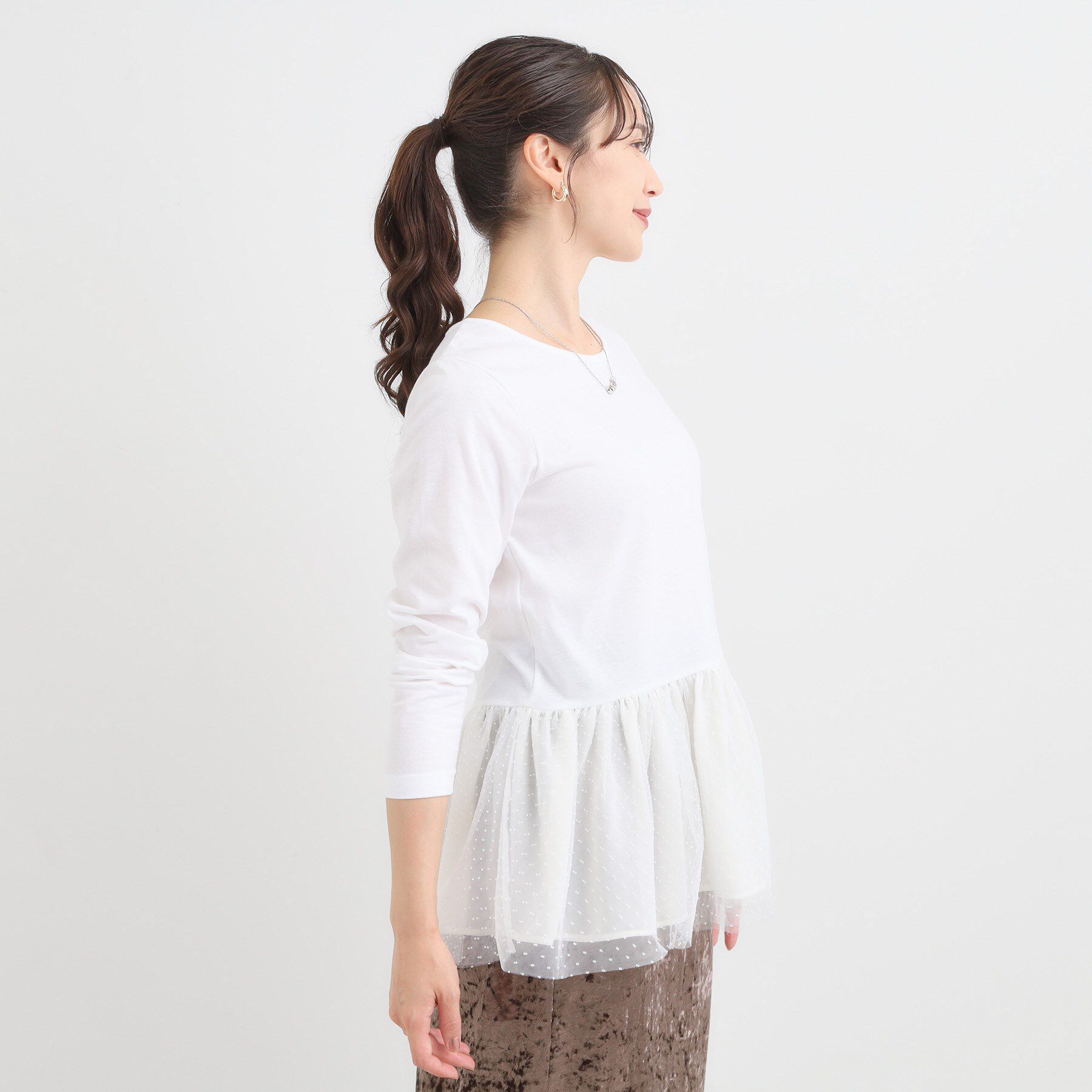 SHOO･LA･RUE「裾フリルレイヤードトップス」|Tシャツ・カットソー|