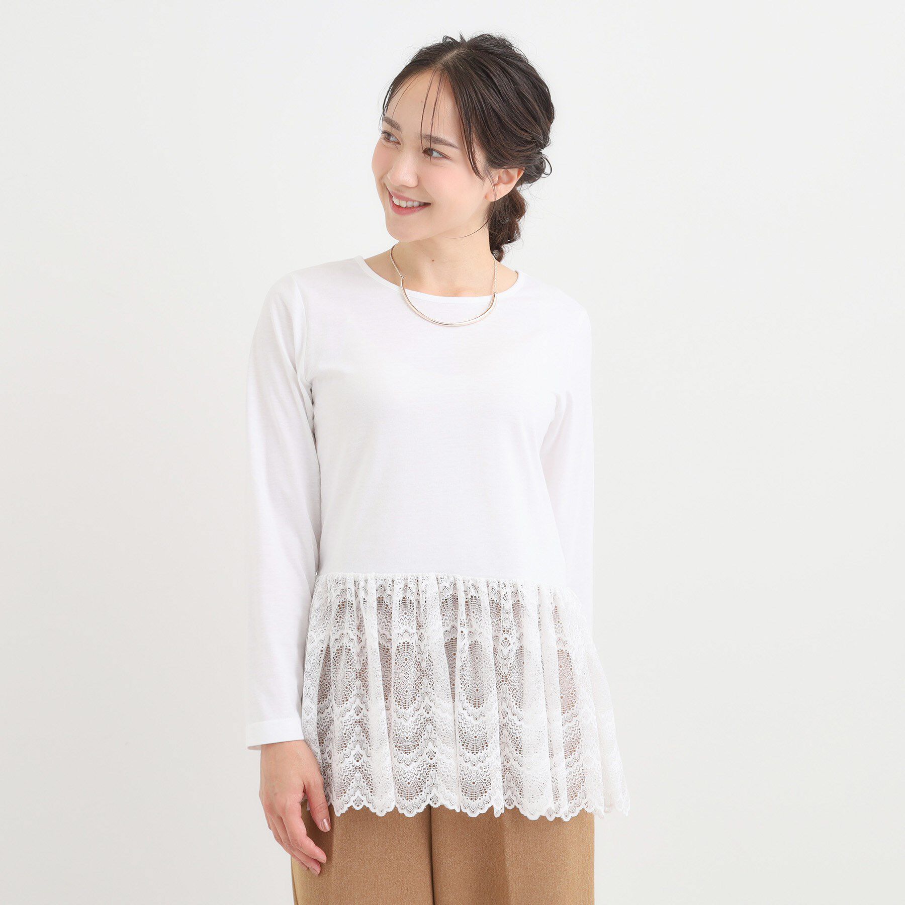 SHOO･LA･RUE「裾フリルレイヤードトップス」|Tシャツ・カットソー|