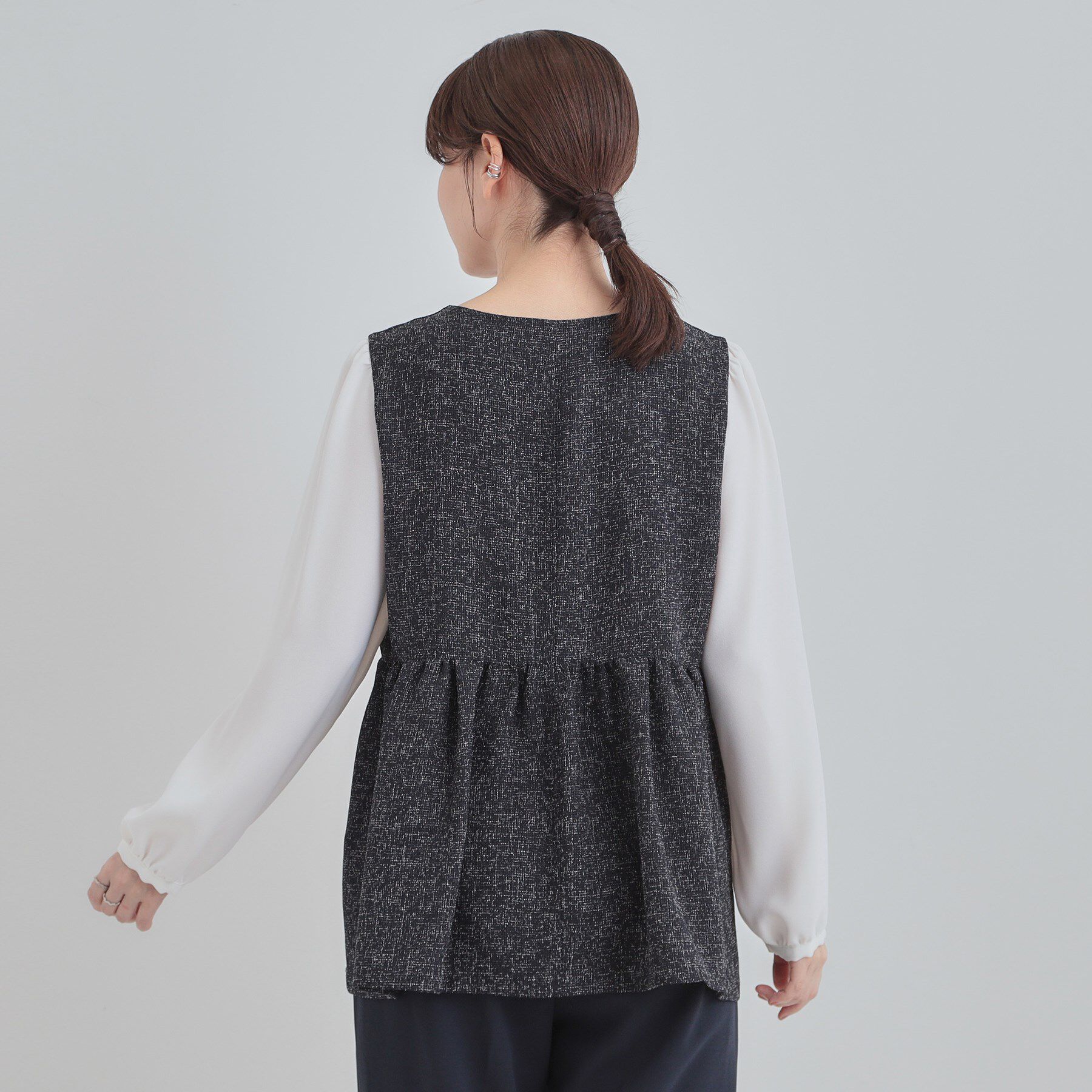 SHOO･LA･RUE「【洗濯機可】時短できちんと見えが叶う フェイクレイヤードブラウス」|シャツ・ブラウス|