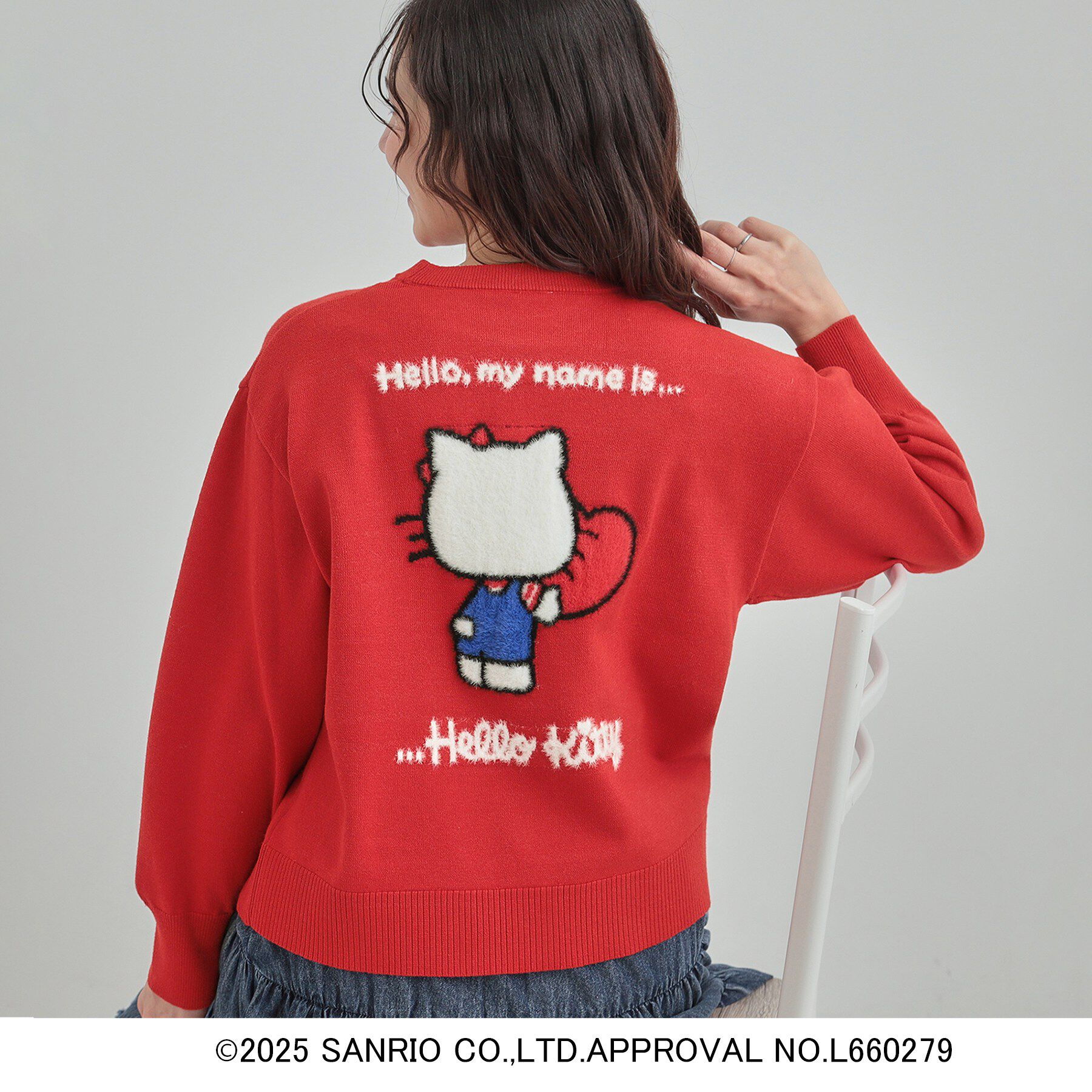 SHOO･LA･RUE「【HELLO KITTY コラボ】選べる6柄 スウェットライクニット」|ニット・セーター|レッド(162)
