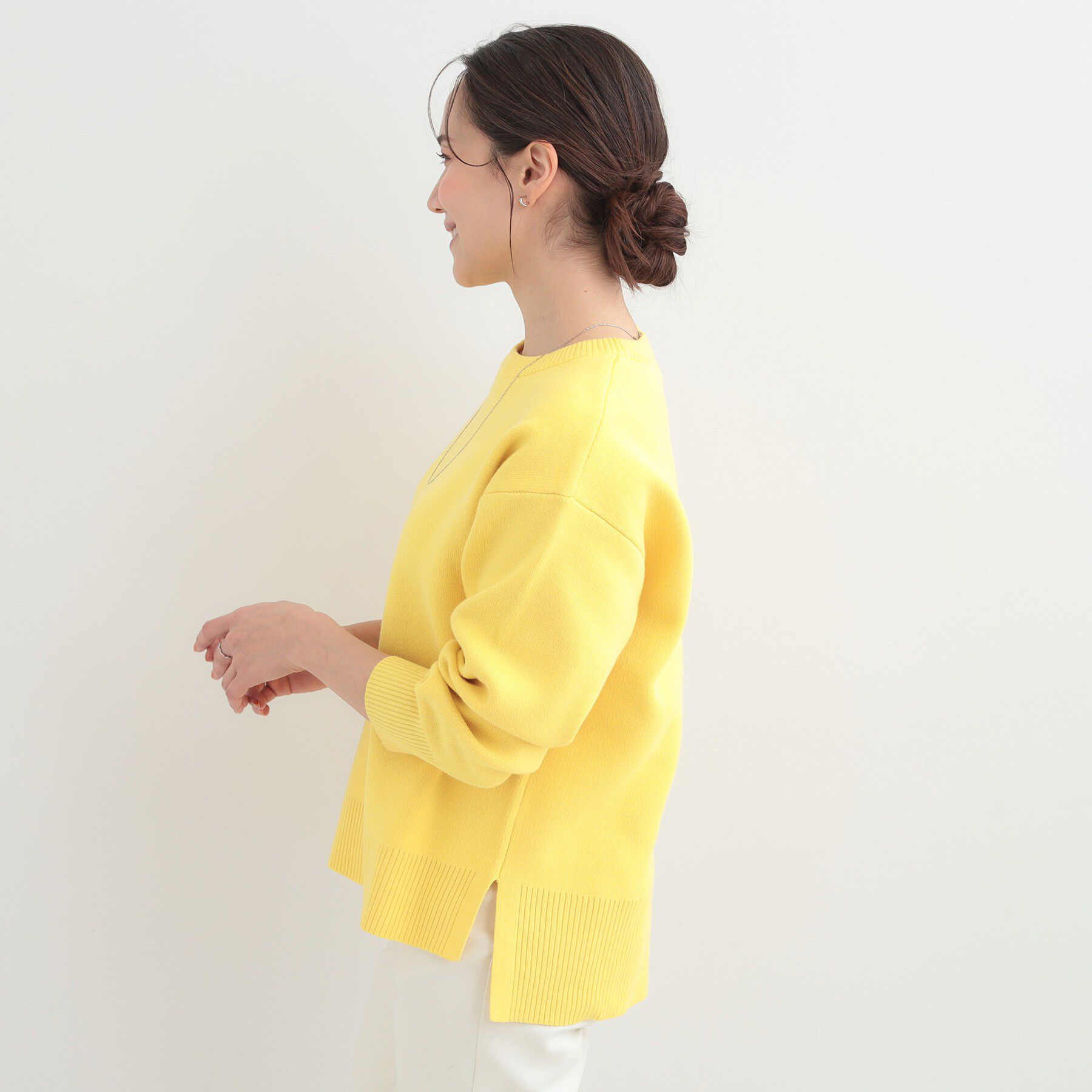SHOO･LA･RUE「【S-LL/洗濯機可/体型カバー】大人世代も取り入れやすい スウェットライクニット」|ニット・セーター|