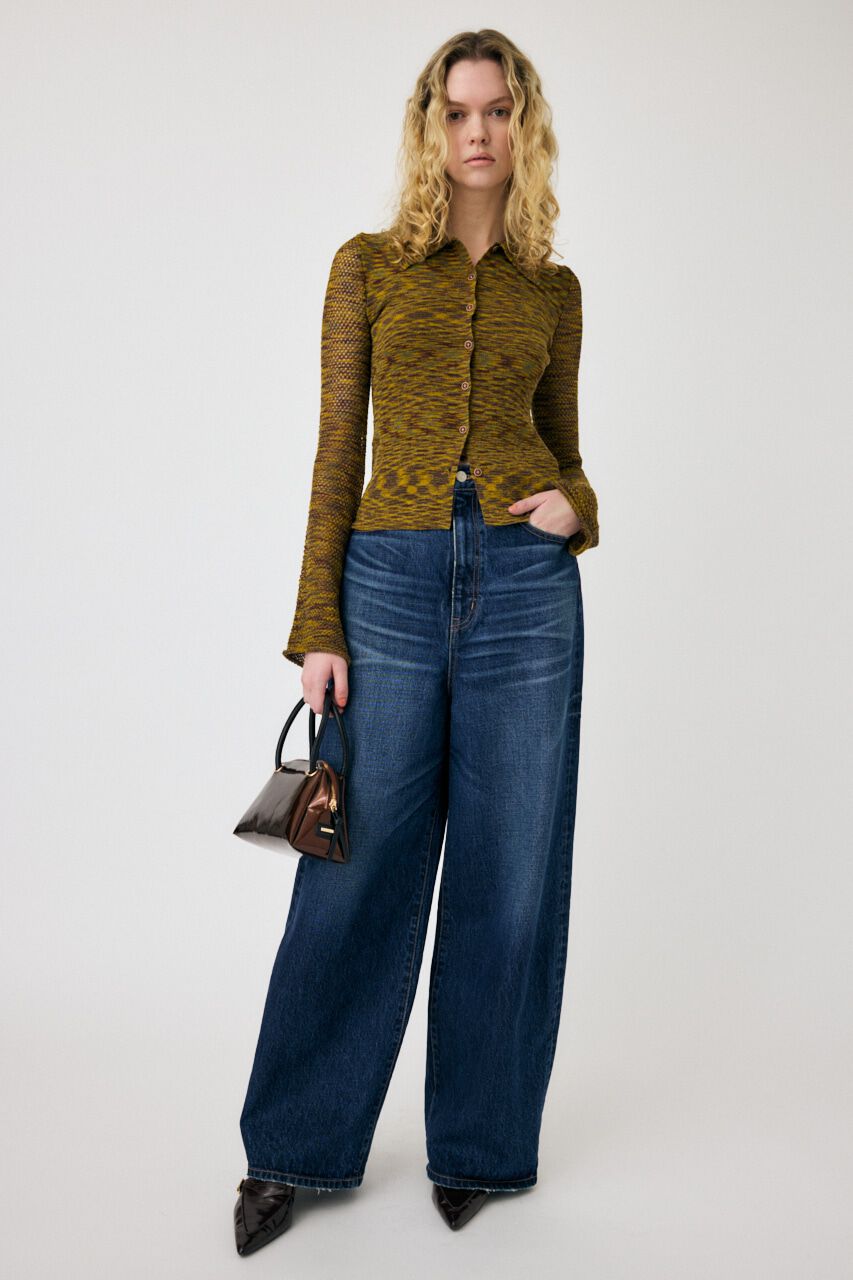 MOUSSY「MULTI BORDER ニットシャツ」|シャツ・ブラウス|
