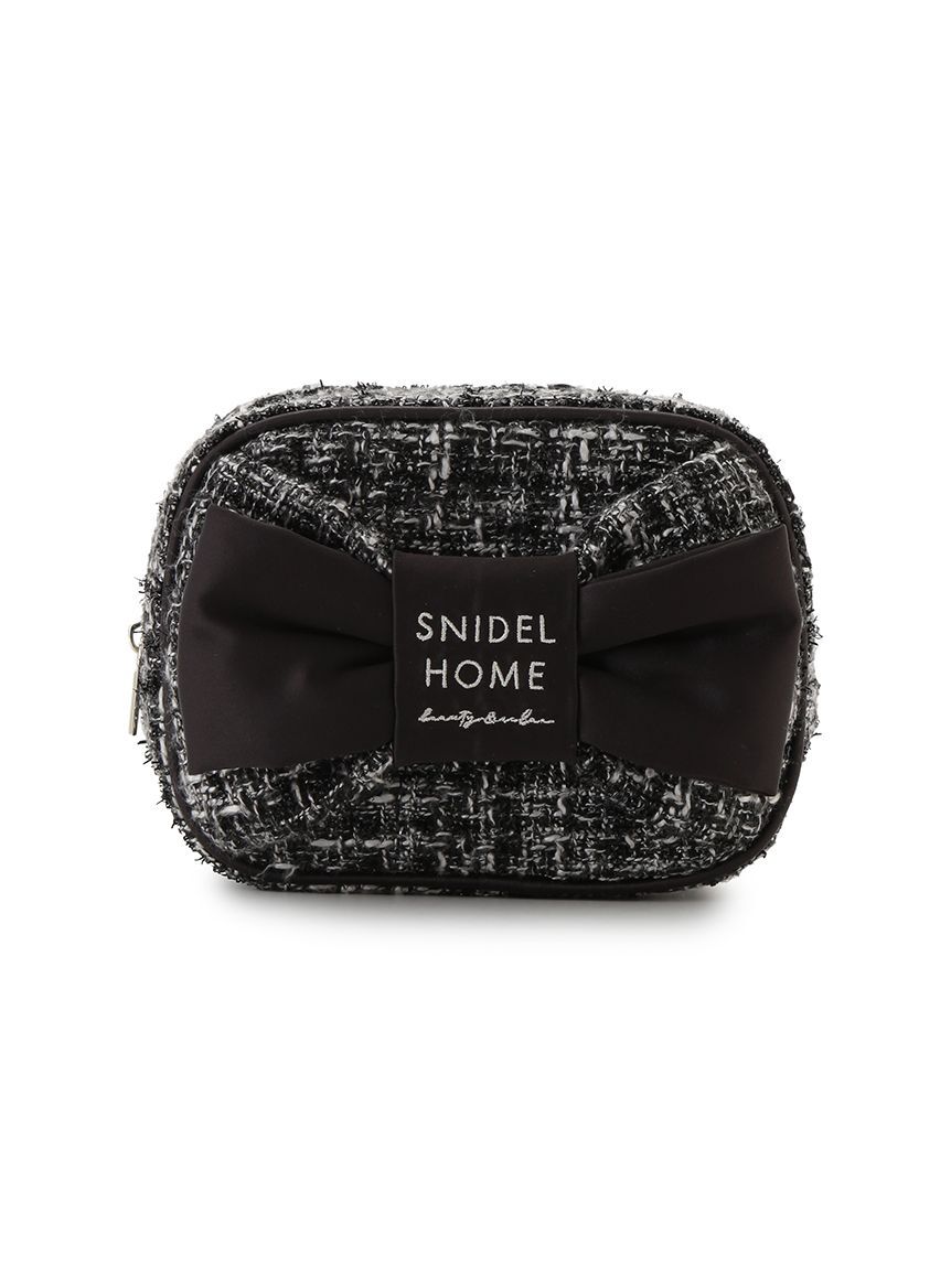 SNIDEL HOME「ツイードリボンポーチ」|ポーチ|BLK