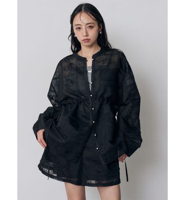 MURUA「ウエストドロストシアーレースシャツ【セットアップ着用可】」|シャツ・ブラウス|