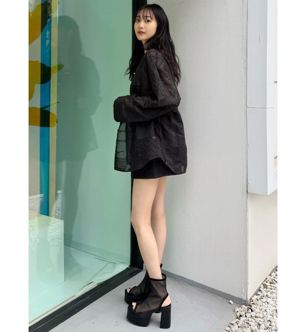 MURUA「ウエストドロストシアーレースシャツ【セットアップ着用可】」|シャツ・ブラウス|