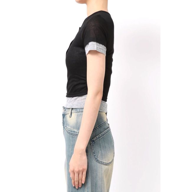 MURUA「ヘンリーネックレイヤードトップス」|Tシャツ・カットソー|