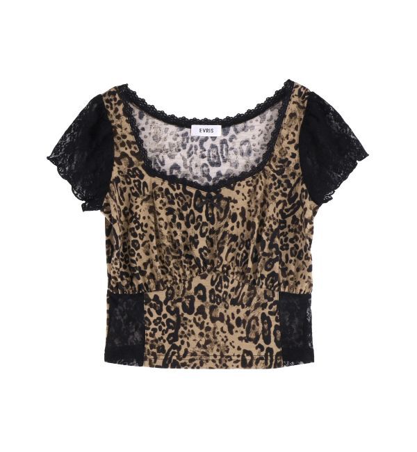 EVRIS「レースドッキングクロップドトップス」|Tシャツ・カットソー|