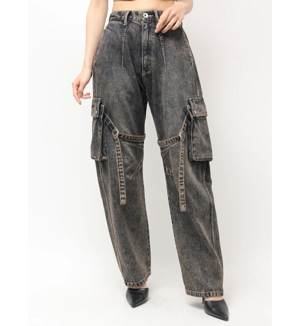 GYDA「ハイウエスト Urban Utility Wash Cargoデニムパンツ」|デニム|