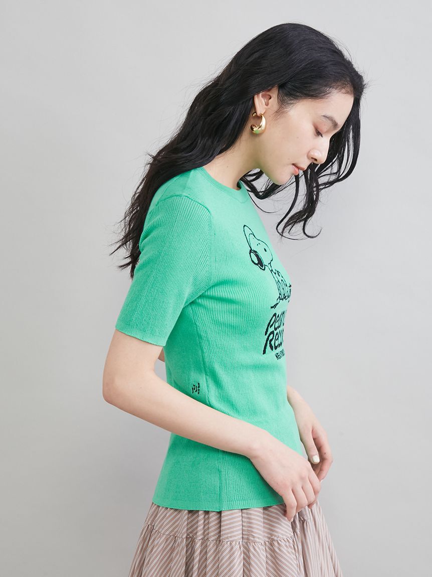 Mila Owen「【PEANUTS RECORDS】スヌーピージャガードリブニット」|ニット・セーター|
