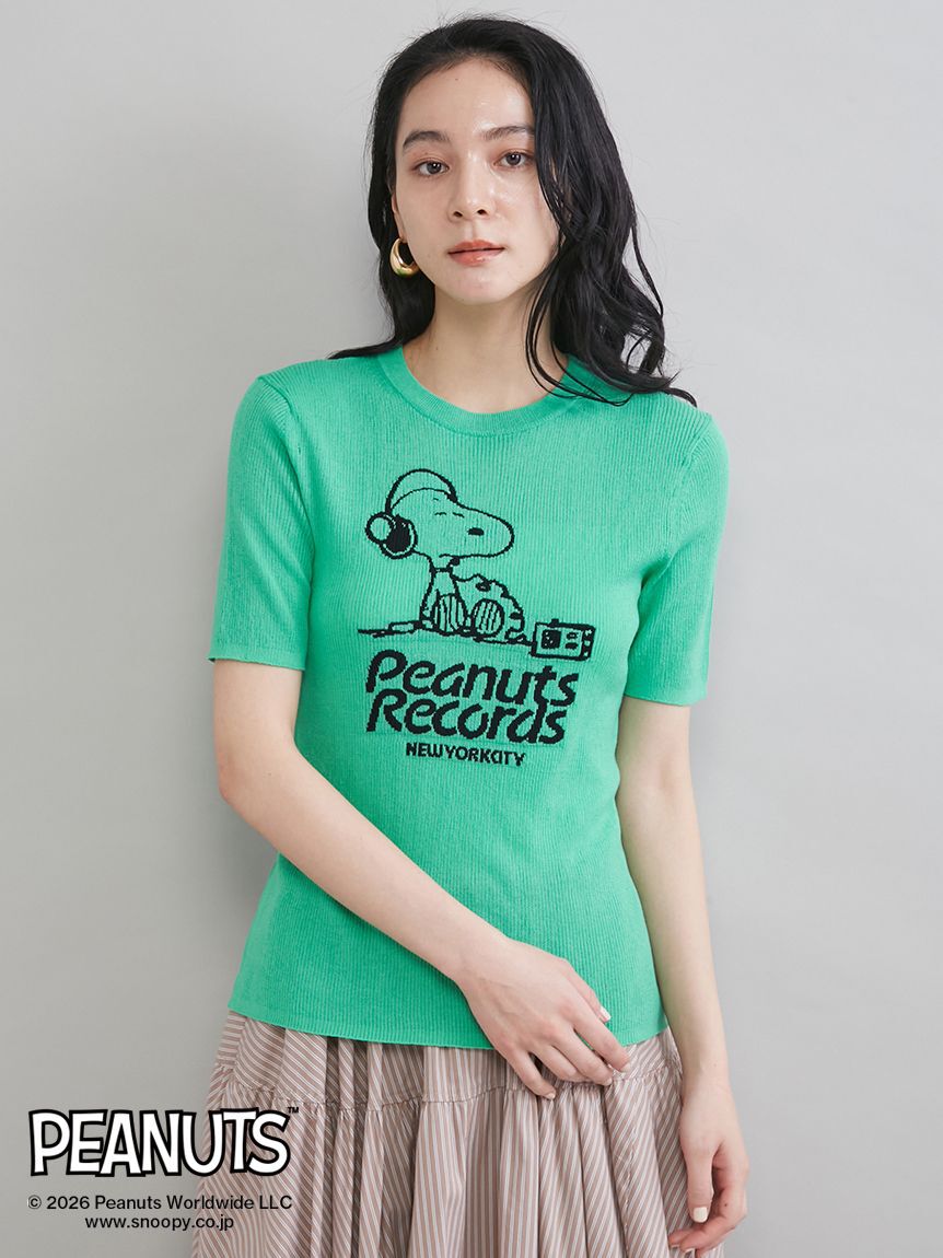 Mila Owen「【PEANUTS RECORDS】スヌーピージャガードリブニット」|ニット・セーター|
