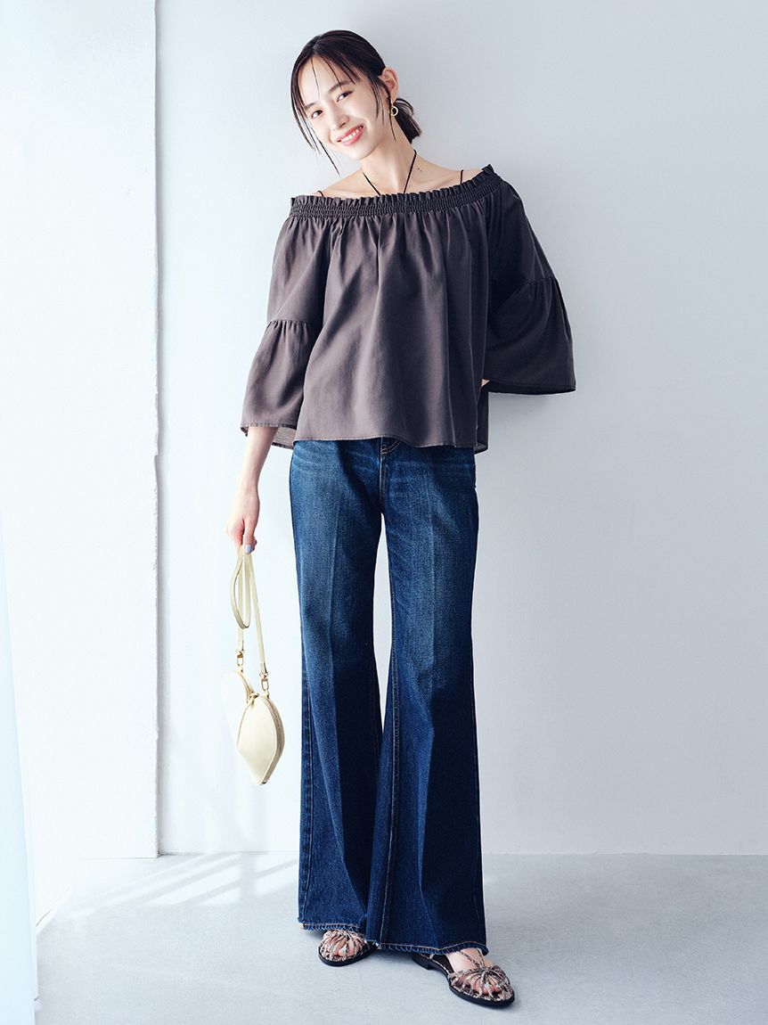 Mila Owen「【MILA PANTS】フレアデニムパンツ」|デニム|
