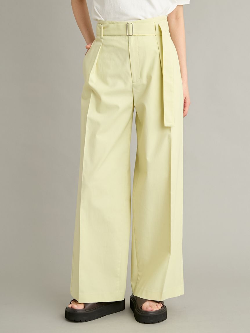 Mila Owen「【MILA PANTS】【UVカット】マルチファンクションセミワイドタックパンツ」|チノ|LIME