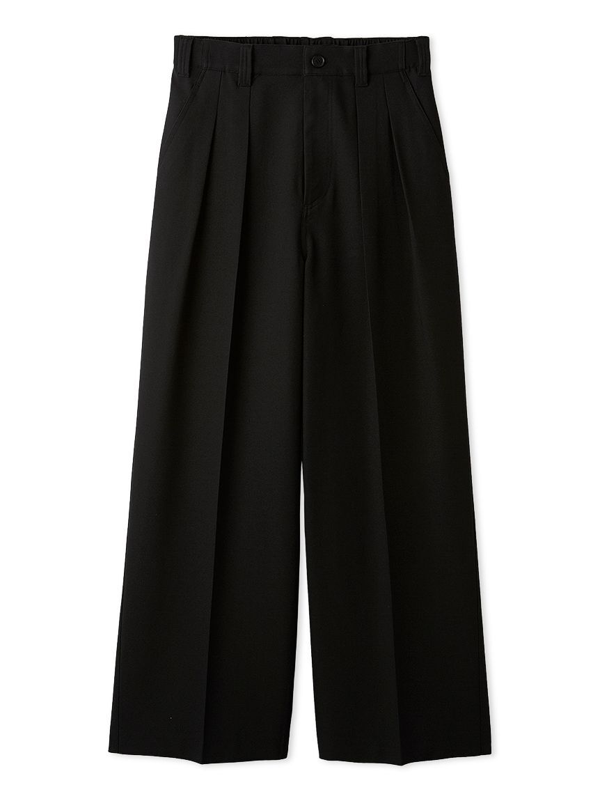 Mila Owen「【MILA PANTS】【UVカット】クールタッチ後ろゴム２タックワイドパンツ」|チノ|BLK