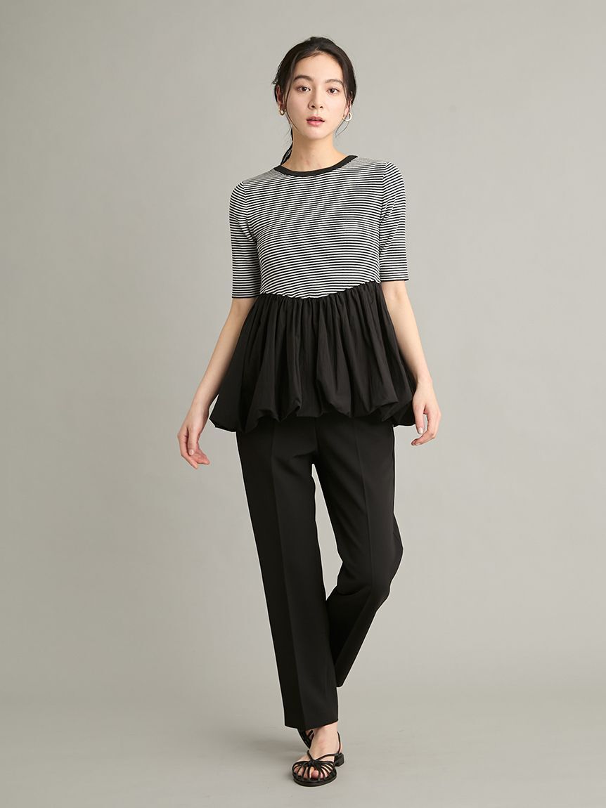 Mila Owen「【ウォッシャブル】2wayペプラムリブニットドッキングトップス」|Tシャツ・カットソー|