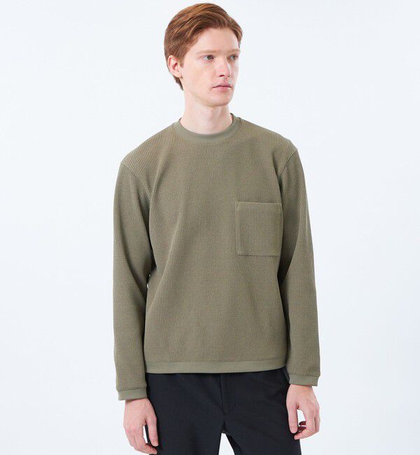 MACKINTOSH PHILOSOPHY「ブリテック クルーネックロンT テクノワッフル」|Tシャツ・カットソー|グリーン