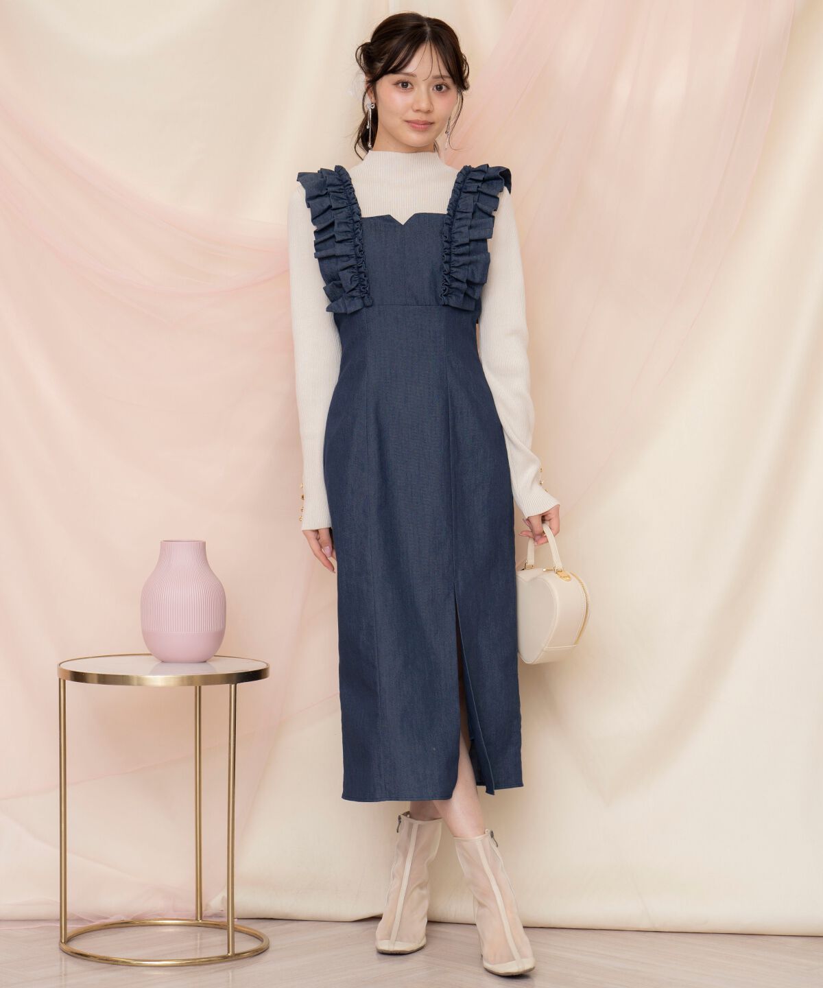WILLSELECTION「袖口ボタンボトルネックリブニット」|ニット・セーター|