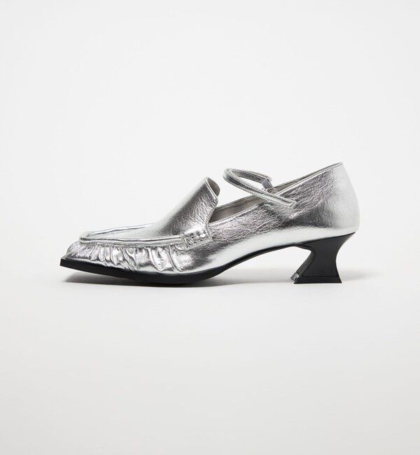 SY UNITED ARROWS「＜SY＞スクエアローファーベルクロ パンプス45&uarr;」|パンプス|SILVER