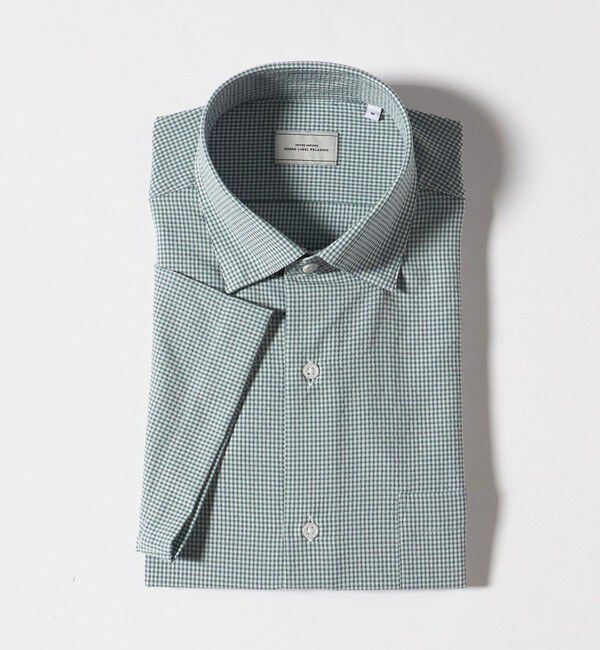 UNITED ARROWS green label relaxing「ポリエステル ラッカン ギンガムチェック スタンダード スナップ ボタンダウン 半袖 シャツ -ストレッチ・」|シャツ・ブラウス|
