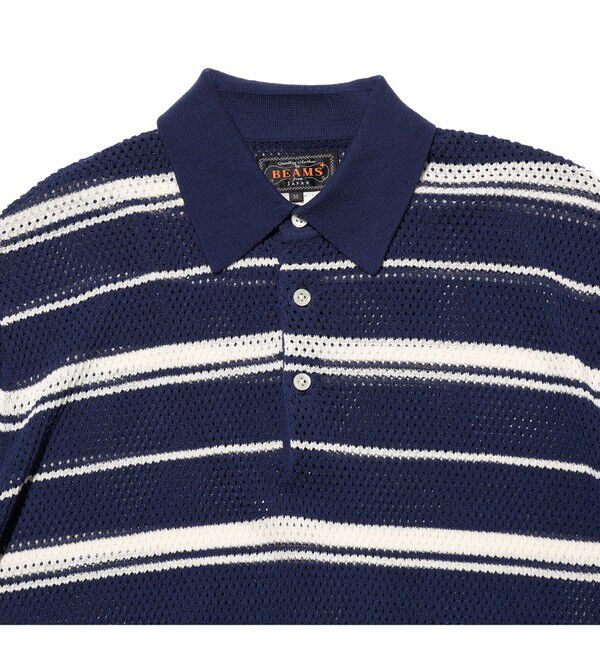 BEAMS PLUS「Mesh Polo Stripe」|ポロシャツ|