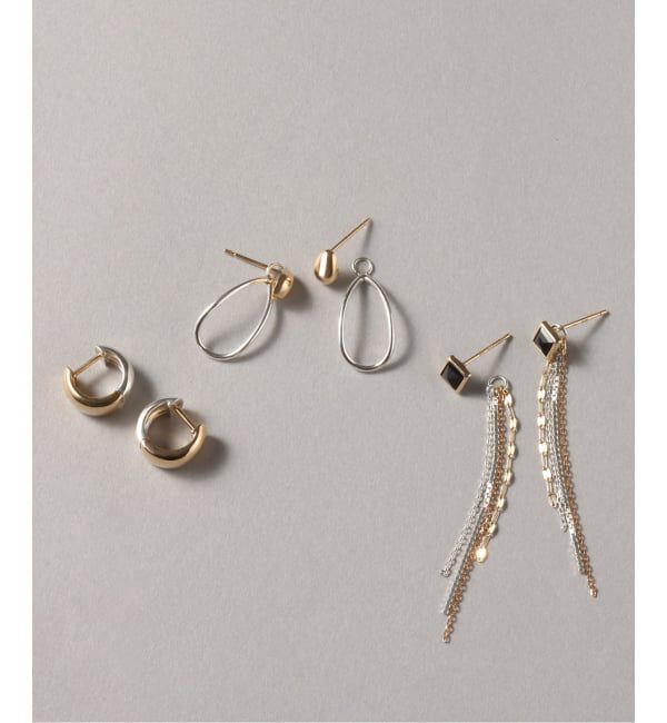 Lilas by Spick&Span「《WEB限定》バイカラー2WAYティアドロップピアス K10（両耳）」|ピアス|
