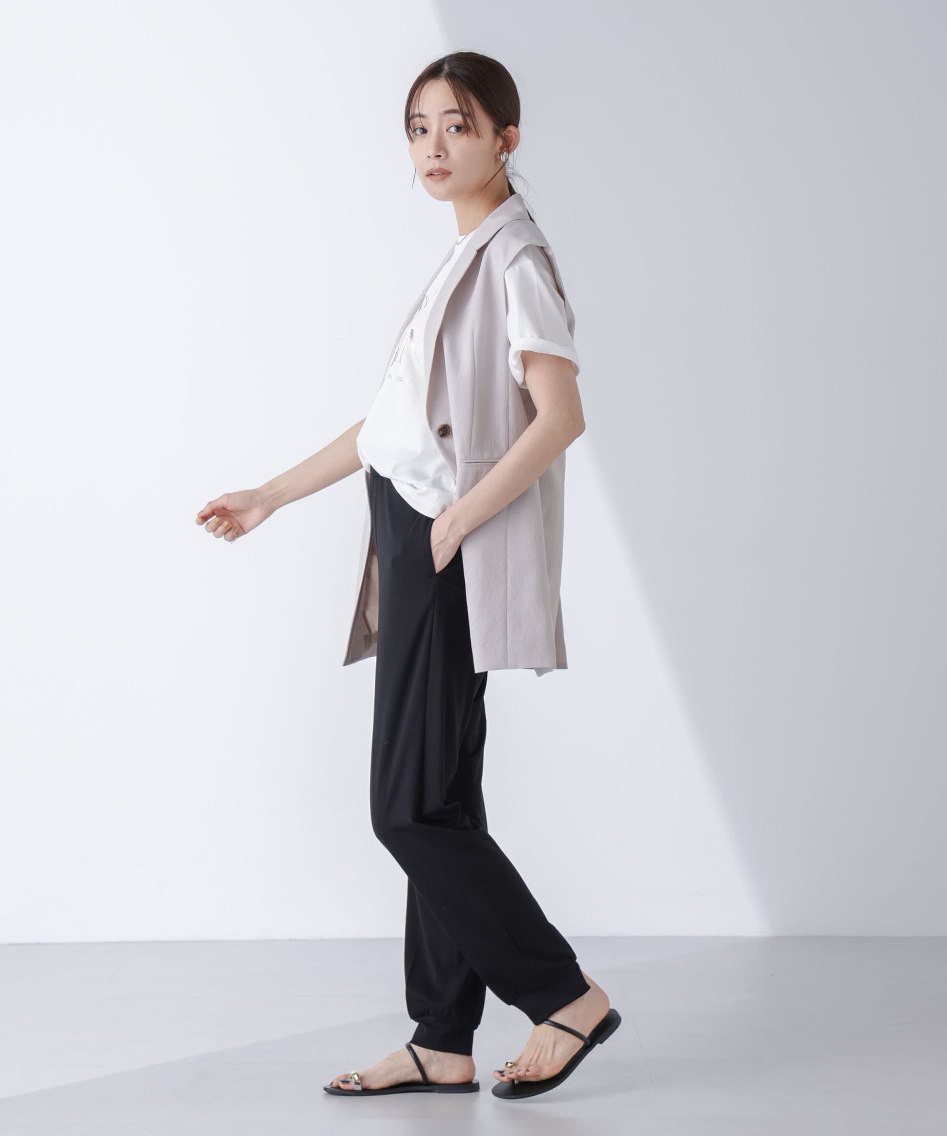 nano･universe「AtPARK＆DAILYWEAR/スリットジョガーパンツ（セットアップ可）」|チノ|