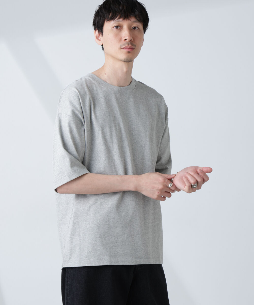 nano･universe「WEB限定/Anti Soaked(R)  汗染み防止 クルーネック ビッグシルエットTシャツ」|Tシャツ・カットソー|トップグレー4