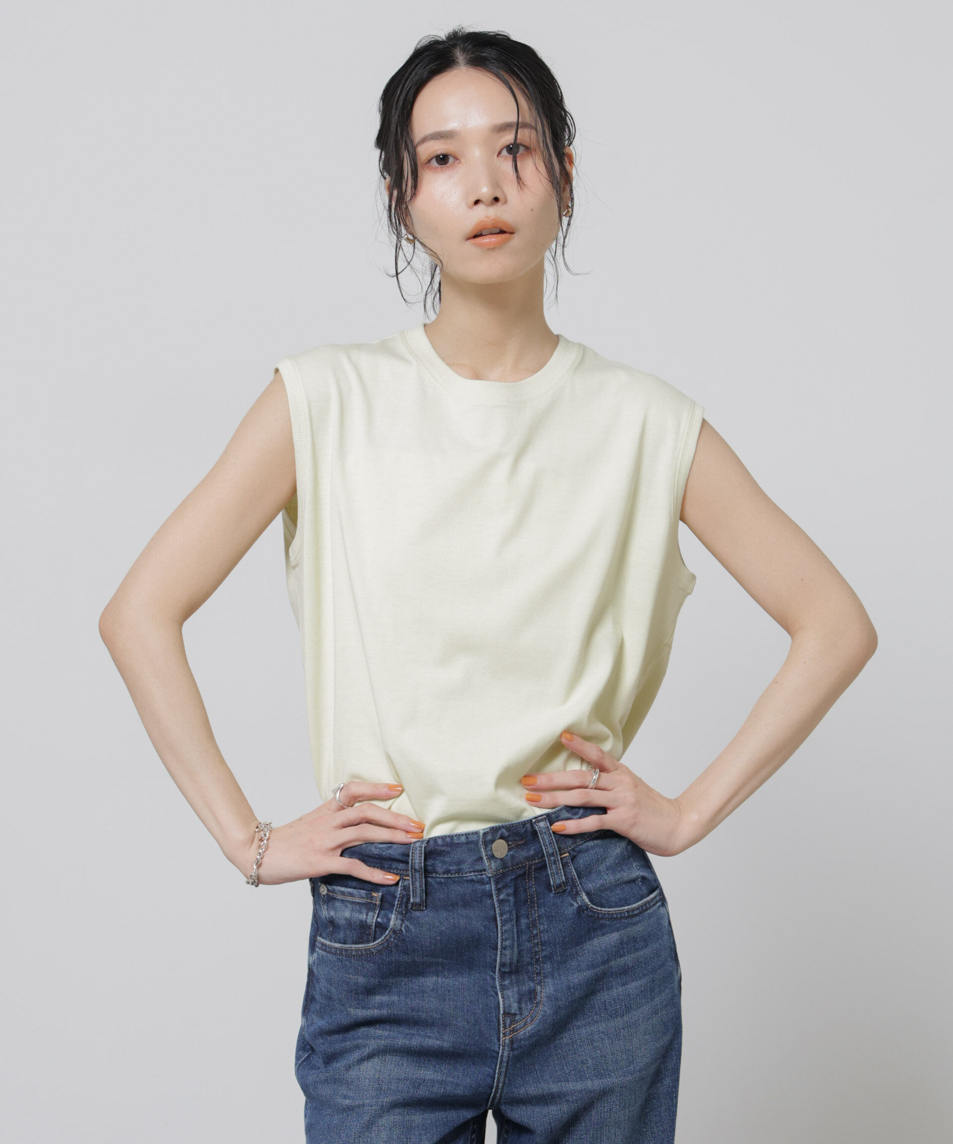 nano･universe「Anti Soaked(R) 汗染み防止カラフルノースリTシャツ」|Tシャツ・カットソー|