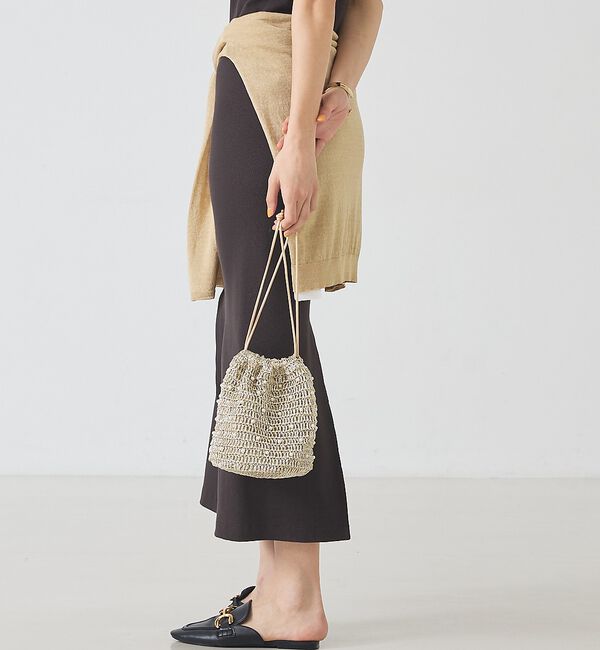 LOWELL things「●SOEUR/マクラメパールショルダー」|かごバッグ|