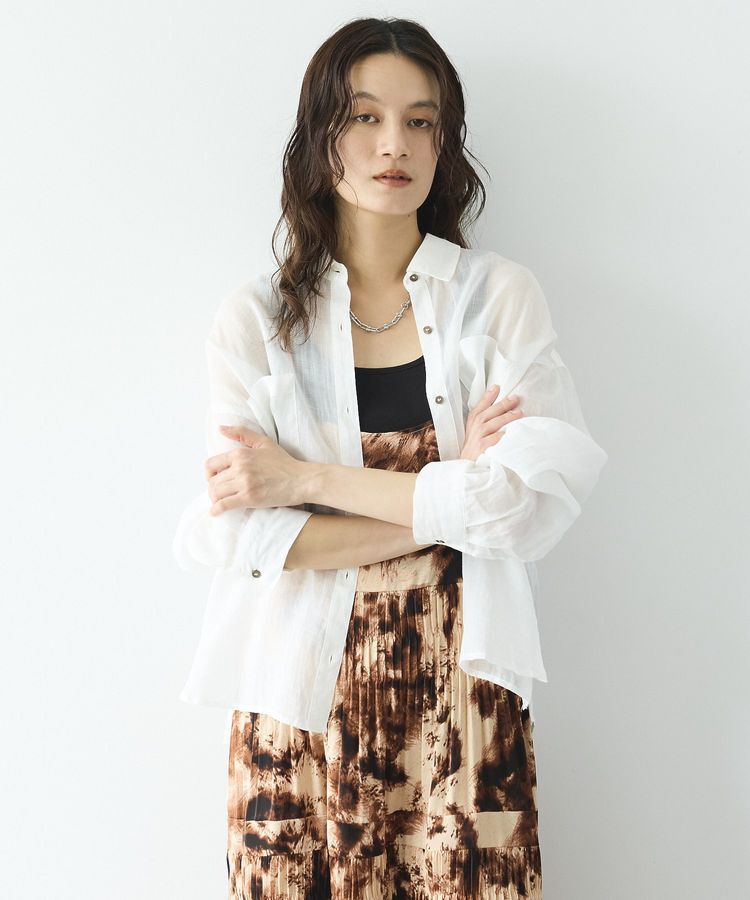 GARAGE OF GOOD CLOTHING「リネンポケット付きクロップドシャツ」|シャツ・ブラウス|