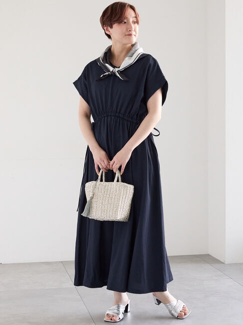 Te chichi「【多機能】ドロストカットワンピース」|ワンピース|ネイビー