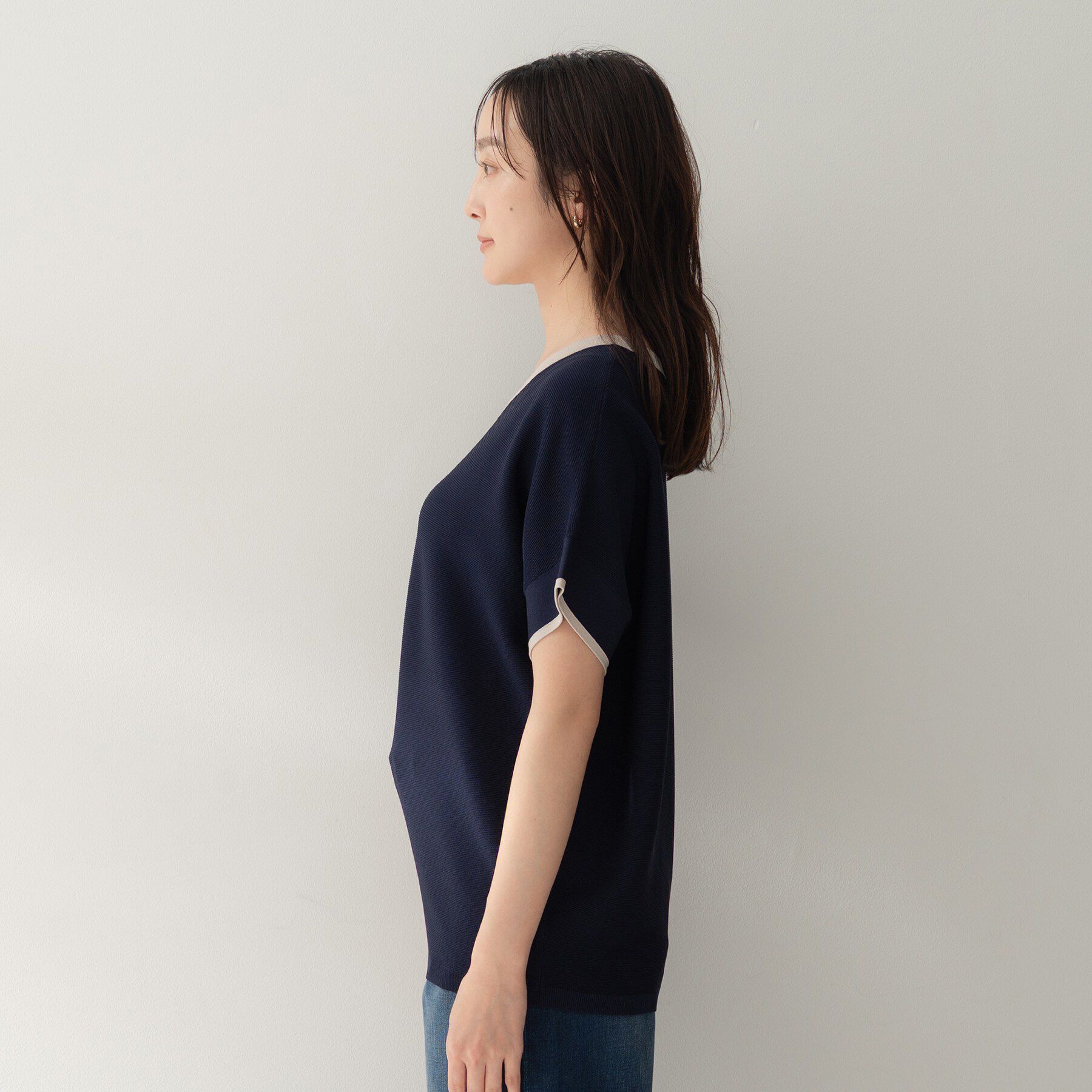 UNTITLED「【古畑星夏さん着用/11色展開/体型カバー】前後2WAYフレンチスリーブニット」|ニット・セーター|