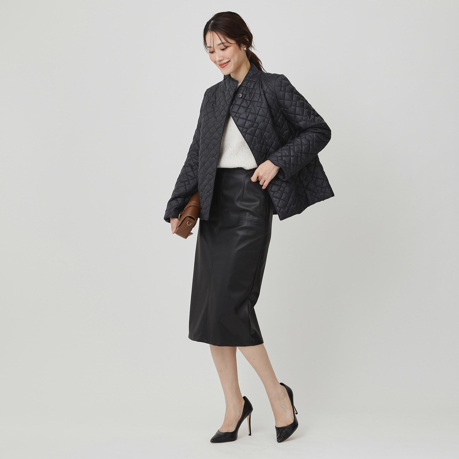 COUP DE CHANCE「【軽量】中綿キルトジャケット」|ノーカラージャケット|