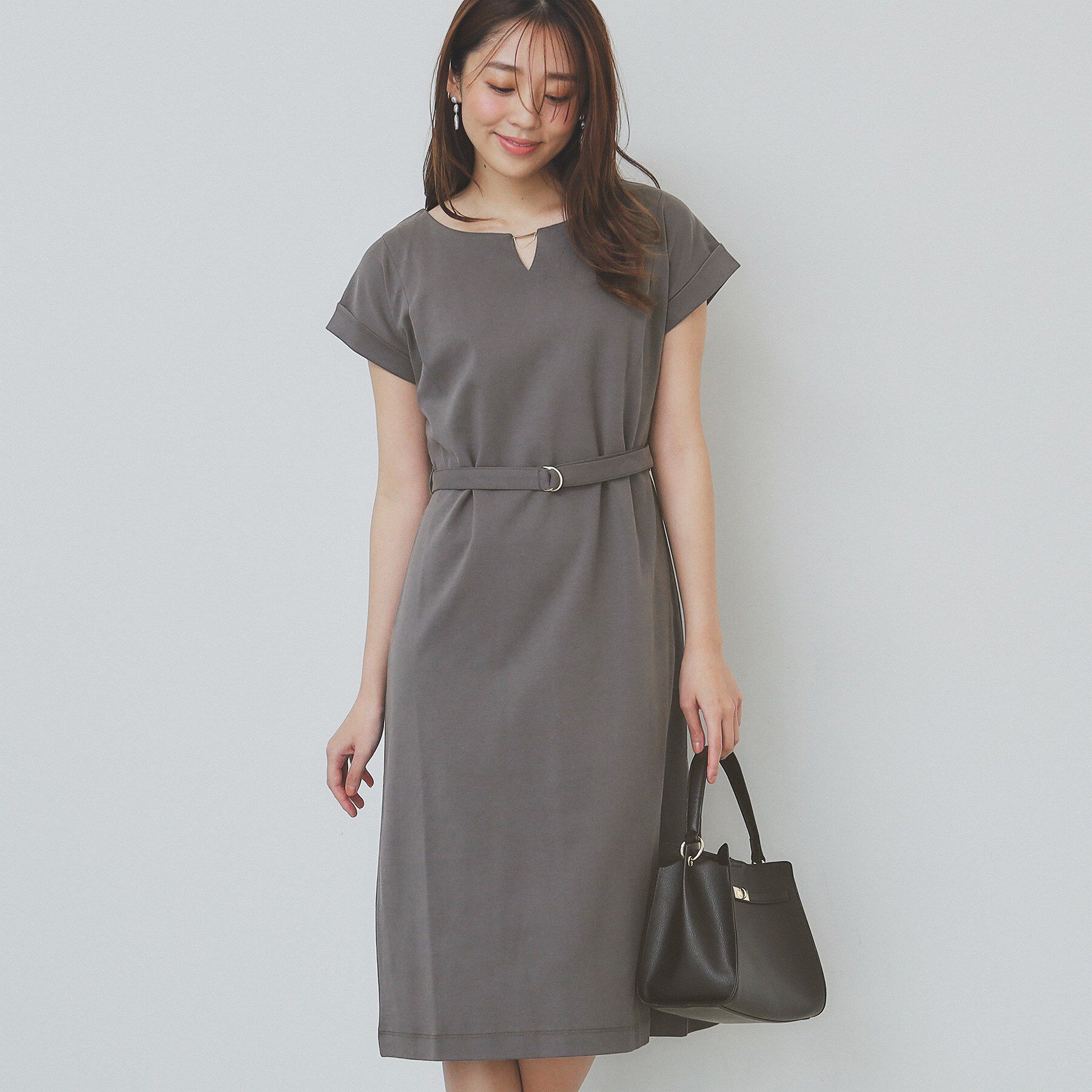 index「《5色展開／XS-3Lサイズ》Iラインシルエットワンピース【UV／接触冷感／洗濯機洗い可】」|ワンピース|