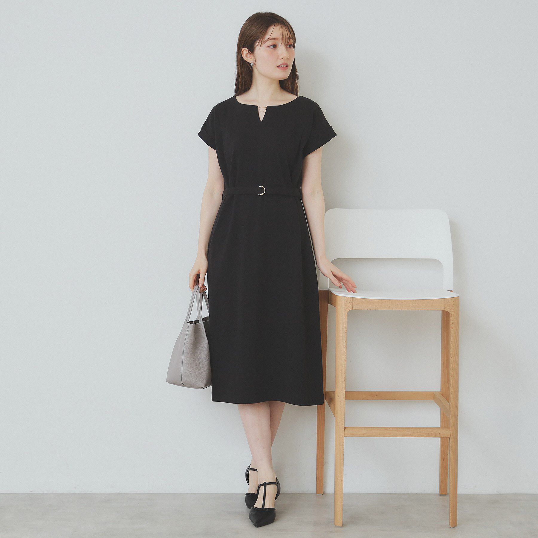 index「《5色展開／XS-3Lサイズ》Iラインシルエットワンピース【UV／接触冷感／洗濯機洗い可】」|ワンピース|