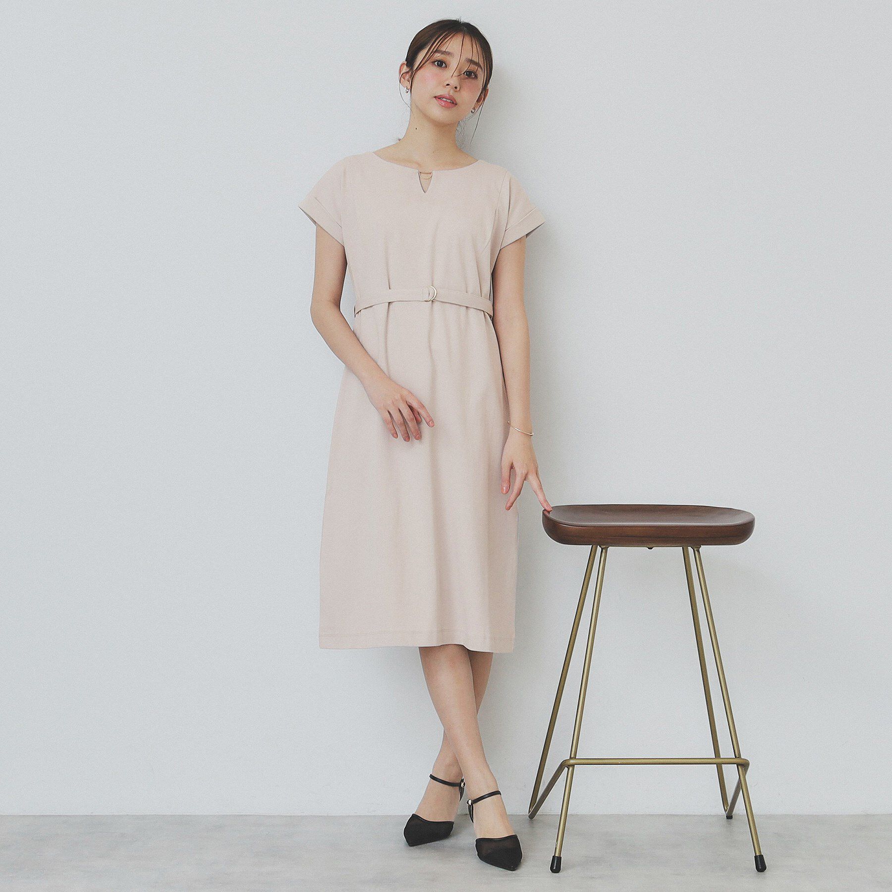 index「《5色展開／XS-3Lサイズ》Iラインシルエットワンピース【UV／接触冷感／洗濯機洗い可】」|ワンピース|