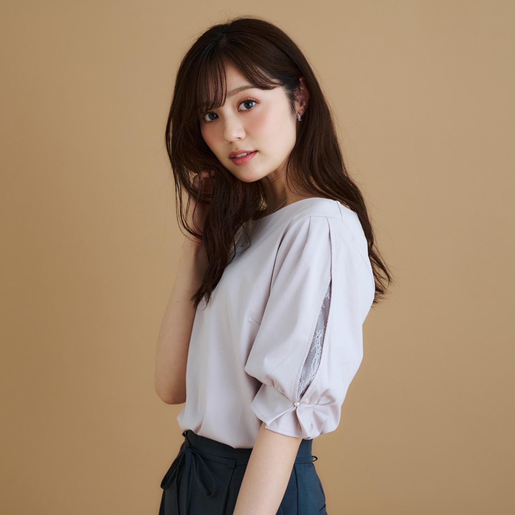 index「レースドッキングスリーブトップス【洗濯機洗い可／UVケア】」|Tシャツ・カットソー|
