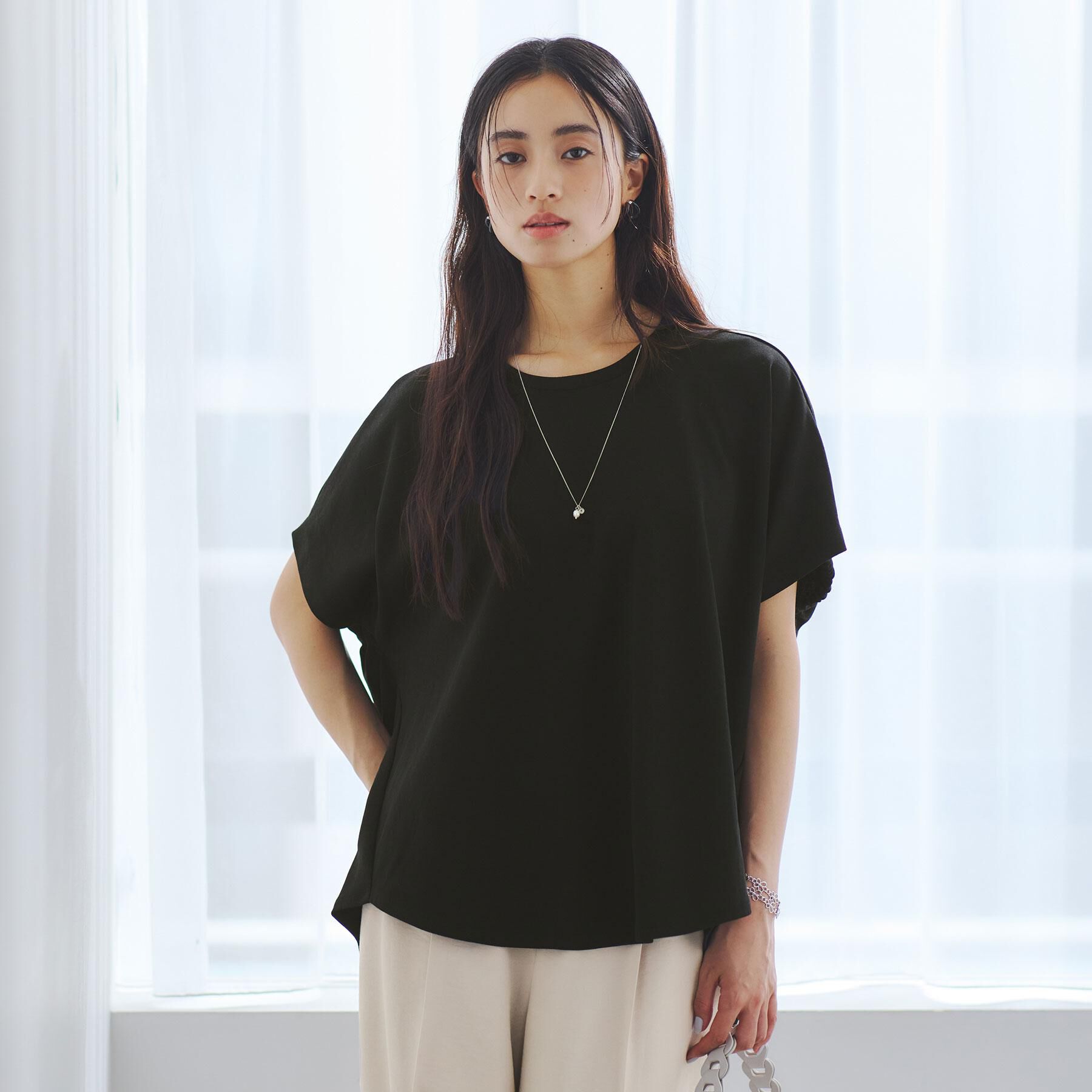 OPAQUE.CLIP「リラクシードルマンスリーブトップス【UV／吸水速乾／洗濯機洗い可】」|Tシャツ・カットソー|