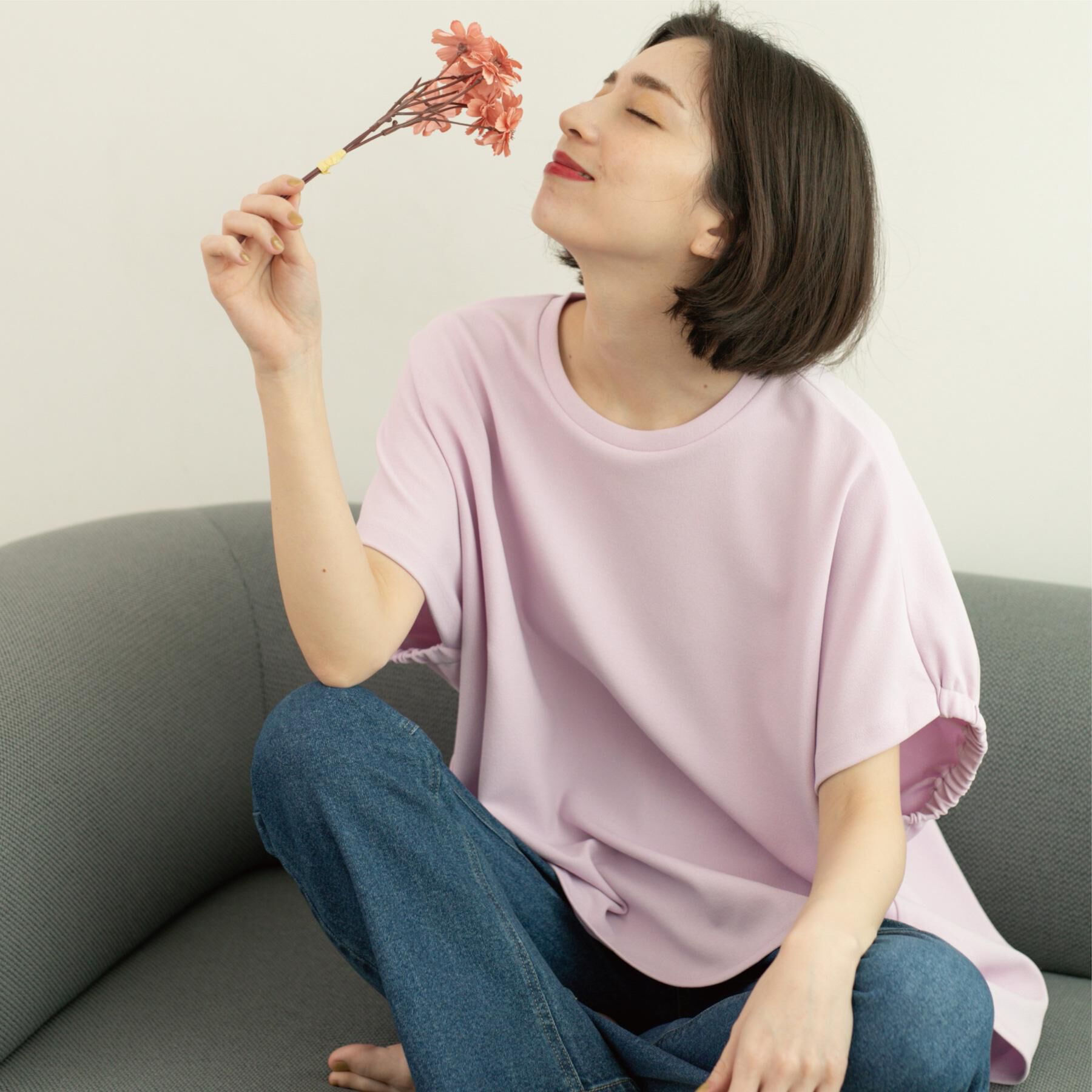 OPAQUE.CLIP「リラクシードルマンスリーブトップス【UV／吸水速乾／洗濯機洗い可】」|Tシャツ・カットソー|