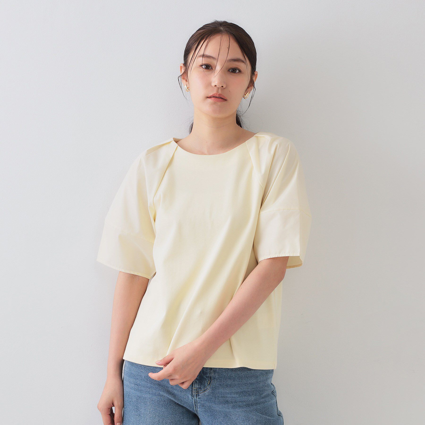 OPAQUE.CLIP「《S-LLサイズ》ランタンスリーブトップス【UV／接触冷感／洗濯機洗い可】」|Tシャツ・カットソー|