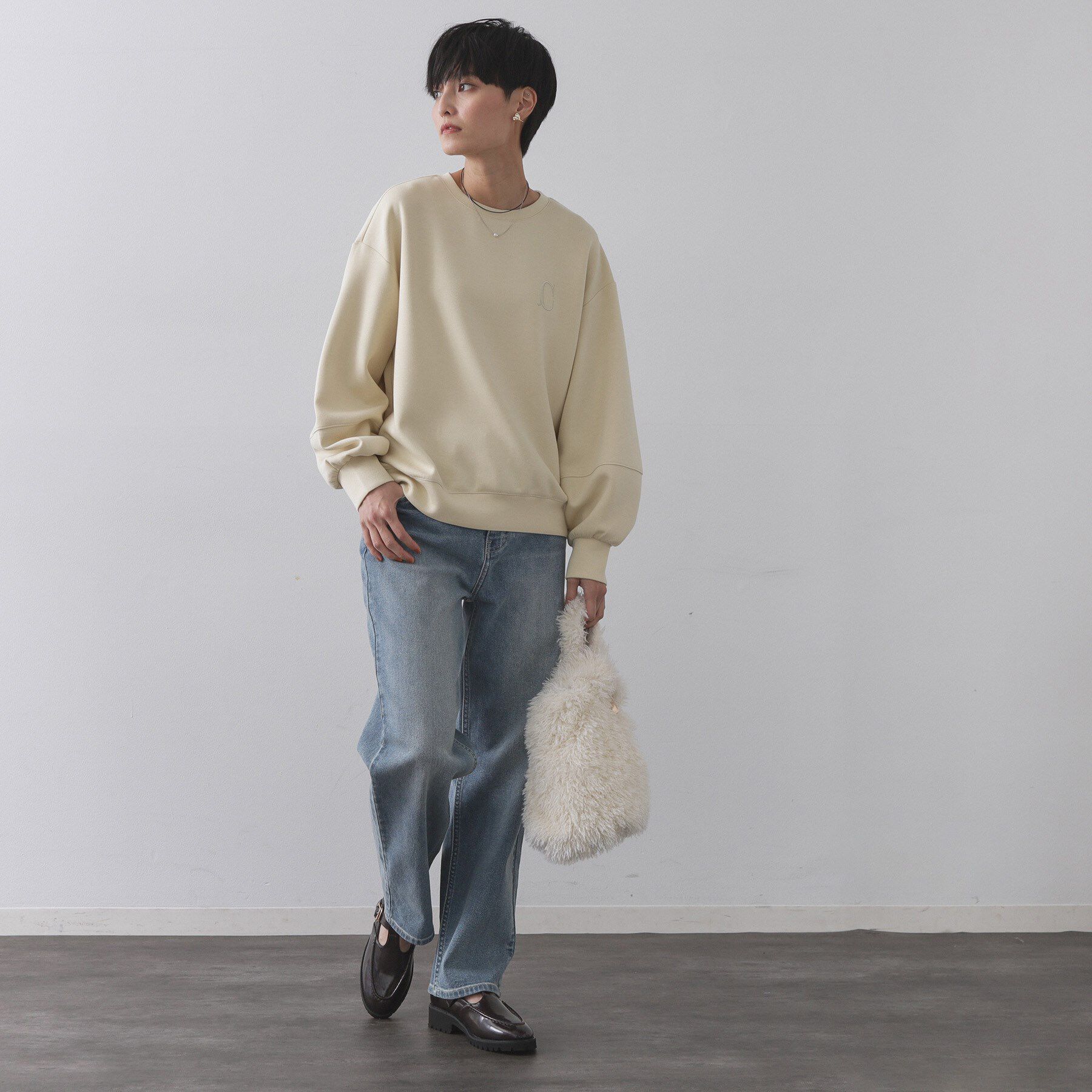 OPAQUE.CLIP「ワンポイント刺繍ダンボールトップス【UVケア／洗濯機洗い可】」|Tシャツ・カットソー|