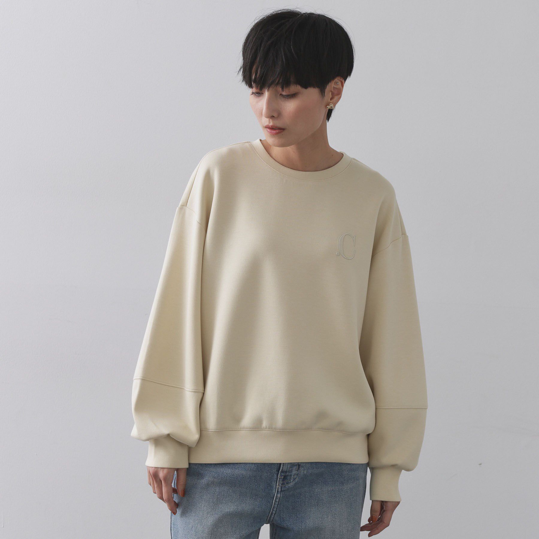 OPAQUE.CLIP「ワンポイント刺繍ダンボールトップス【UVケア／洗濯機洗い可】」|Tシャツ・カットソー|