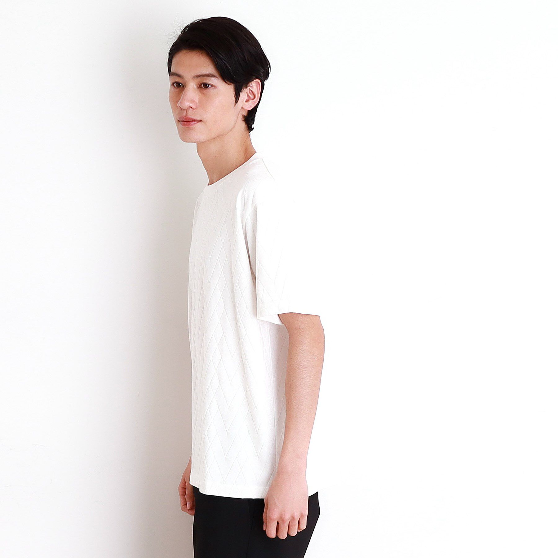 THE SHOP TK「ジオメトリック リンクス柄 半袖Ｔシャツ 洗濯機OK」|Tシャツ・カットソー|
