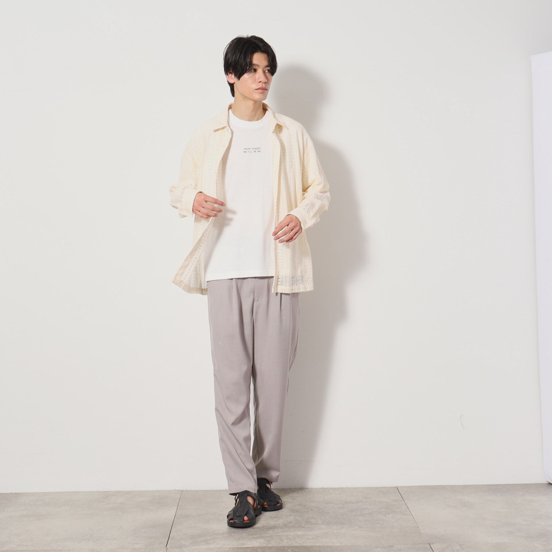 THE SHOP TK「レースシャツ+半袖Tシャツ セットアイテム」|シャツ・ブラウス|