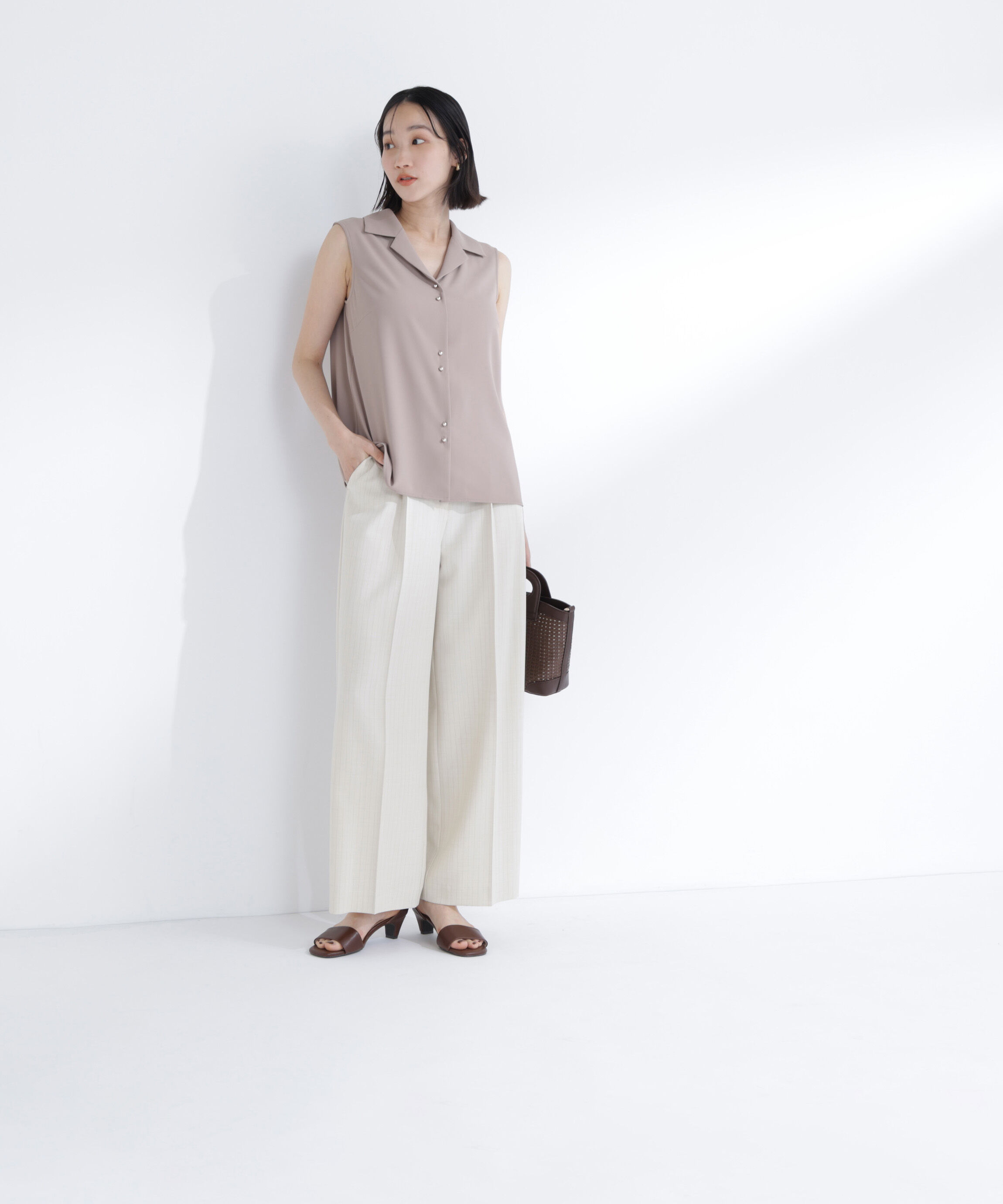  「ストライプタックストレートパンツ」|その他|