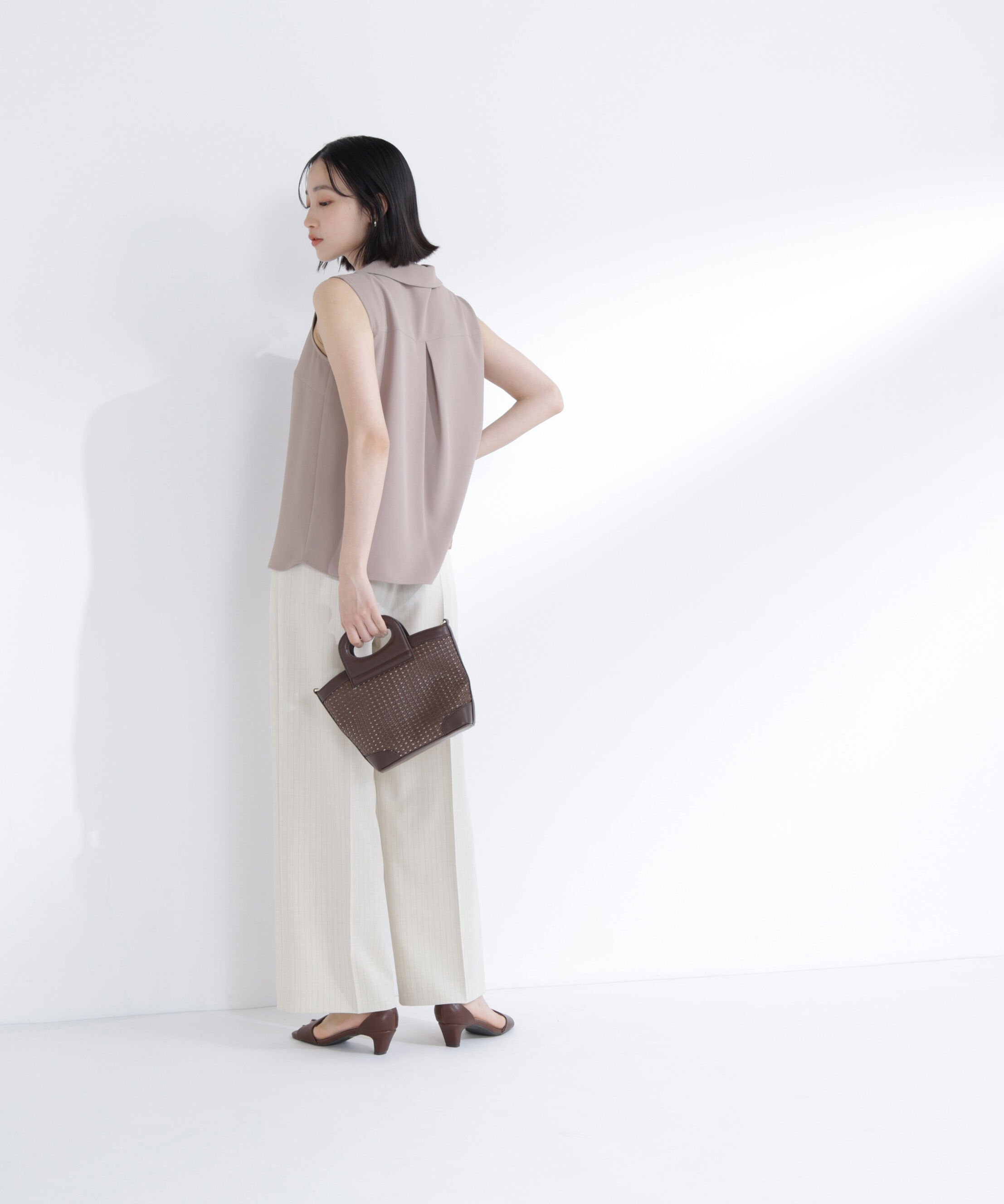  「ストライプタックストレートパンツ」|その他|