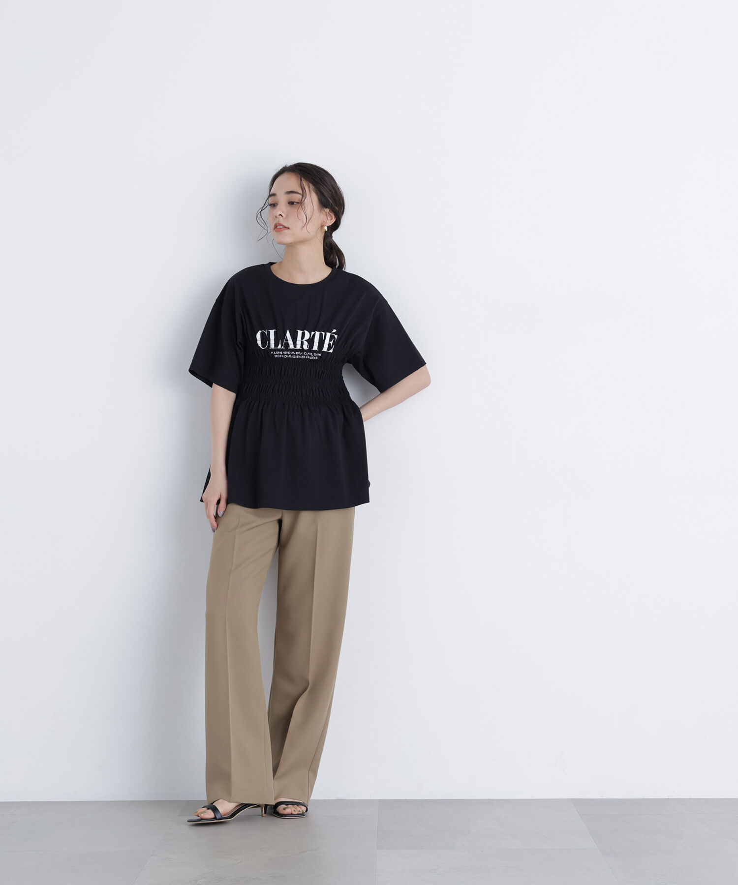  「シャーリングペプラムカットソー」|Tシャツ・カットソー|