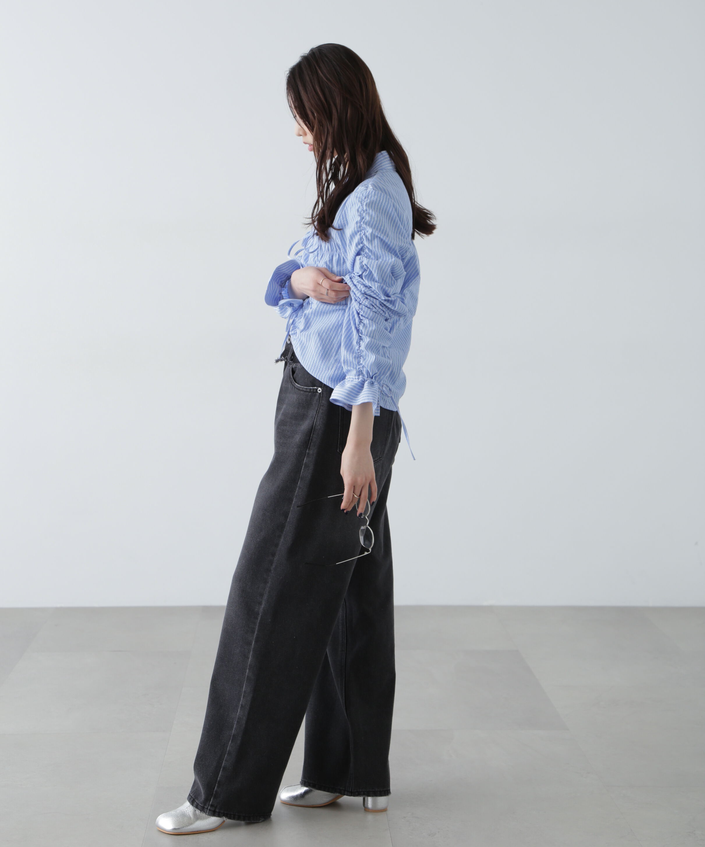  「ヨークレイヤードワイドデニムパンツ」|その他|
