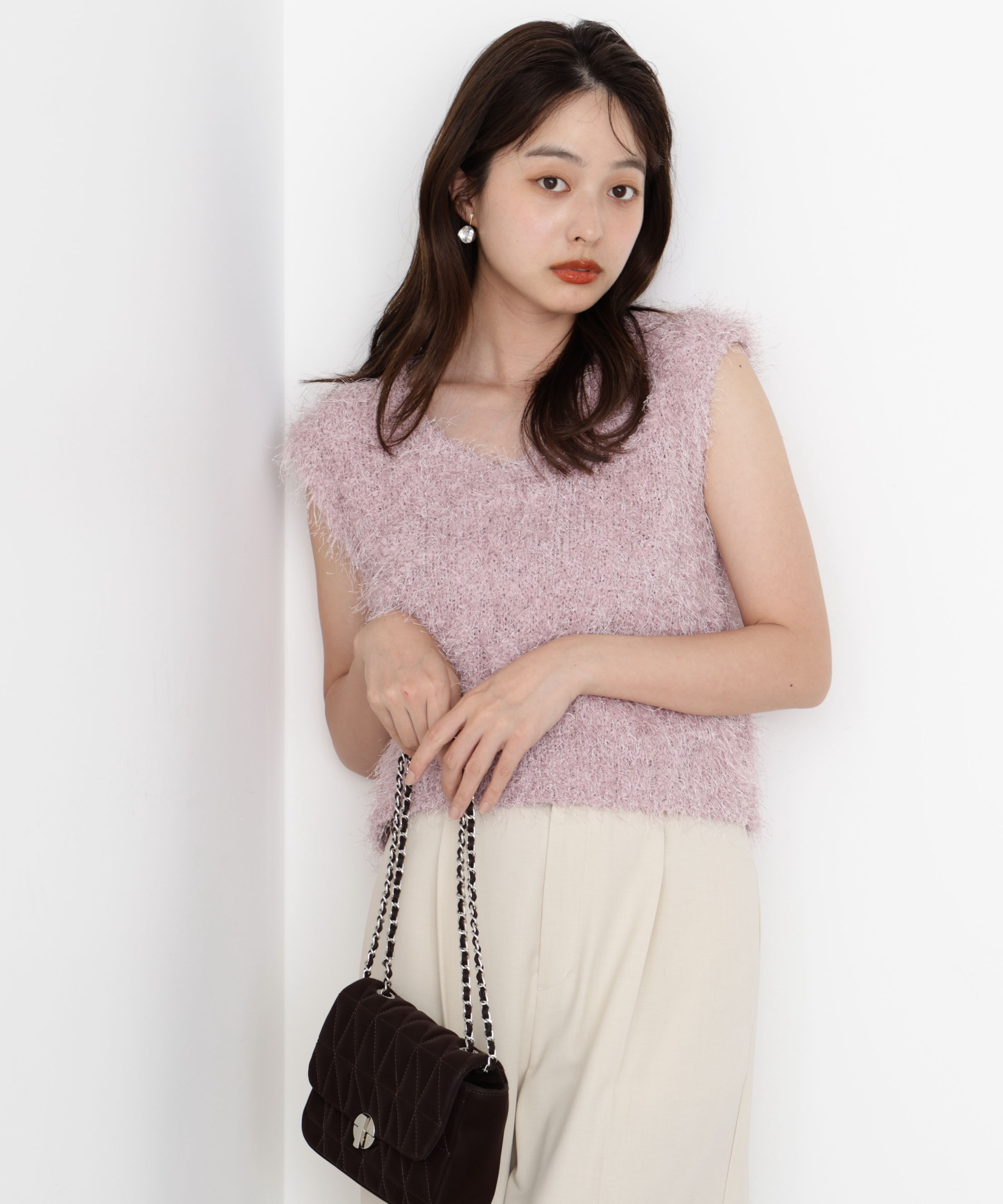 PROPORTION BODY DRESSING「＜ハンドウォッシャブル＞フェザーノースリニット」|ニット・セーター|